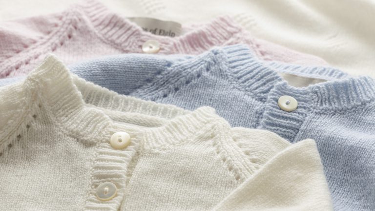 Hand-knitted cashmere baby collection by Johnstons of Elgin