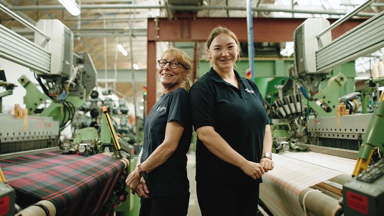 A Johnstons of Elgin employee
